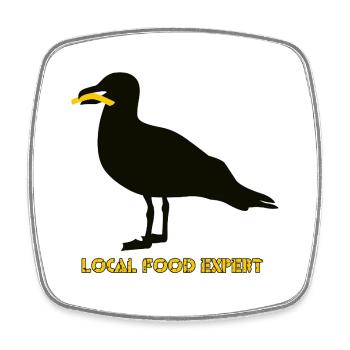 Expert alimentaire local - Noir - Magnet carré - blanc - Devant