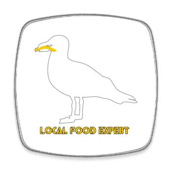 Expert local en cuisine mouette - Blanc - Magnet carré - blanc - Devant