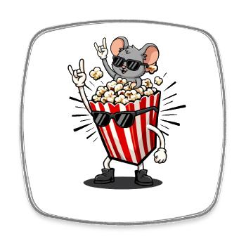 Popcorn Mouse Skirt Costume Funny - Square fridge magnet - white - Front