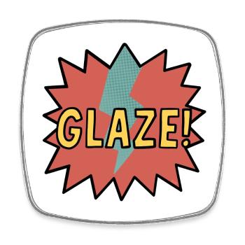 Glasur! - Viereckiger Kühlschrankmagnet - Weiß - Vorne