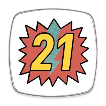 21 - Square fridge magnet - white - Front