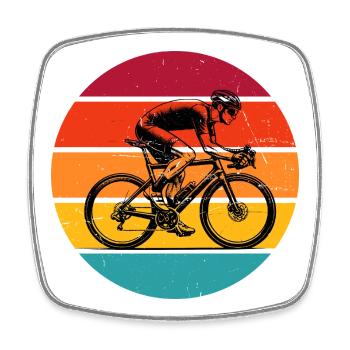 Compact road bike design for road bike - Square fridge magnet - white - Front