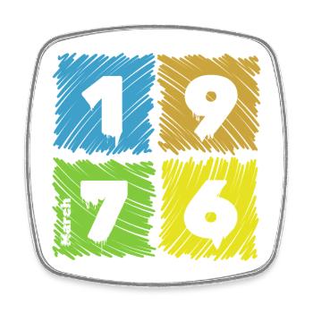 50. Geburtstag Farbige Patches since 03/1976 - Square fridge magnet - white - Front