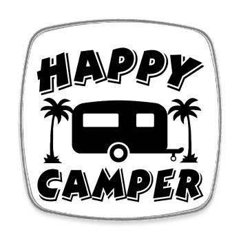 Camping - Viereckiger Kühlschrankmagnet - Weiß - Vorne