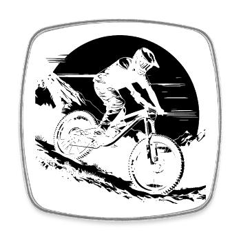 Sketch pour amateurs de VTT - Magnet carré - blanc - Devant