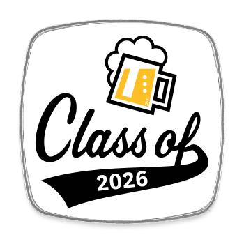 Class Of 2026 (Abschlussklasse / Bier / 2C POS) - Viereckiger Kühlschrankmagnet - Weiß - Vorne