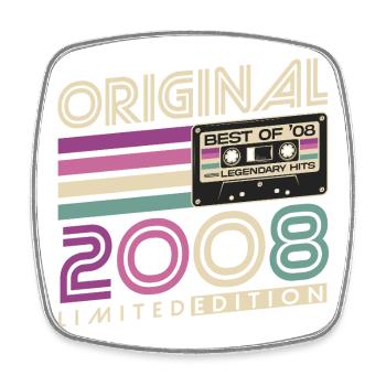 18th Birthday 2008 Vintage Retro Gift - Square fridge magnet - white - Front