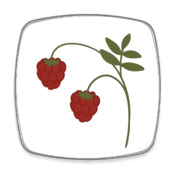 Raspberries - Square fridge magnet - white - Front