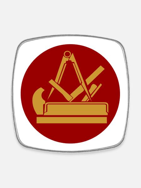 51189_Tischler, Carpenter - Square fridge magnet - white
