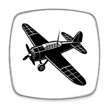Vieil avion - Magnet carré - blanc - Devant
