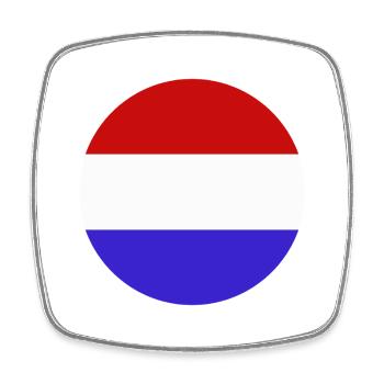 Netherlands round flag - Square fridge magnet - white - Front