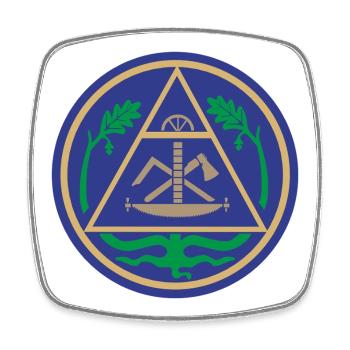 51195_Zimmerer Geometric Triangle Emblem - Square fridge magnet - white - Front