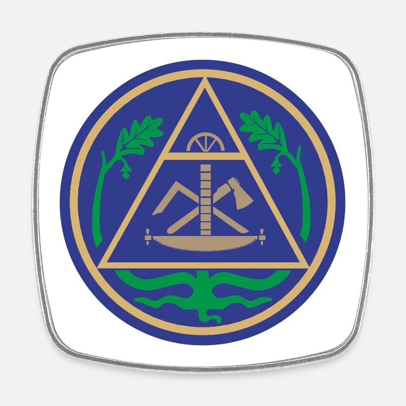 51195_Zimmerer Geometric Triangle Emblem - Square fridge magnet - white