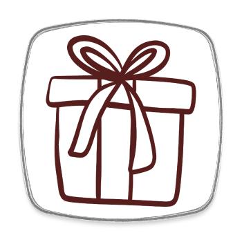 Gift Box Line Art - Square fridge magnet - white - Front