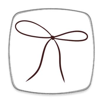 Bow Ribbon Minimalist - Square fridge magnet - white - Front