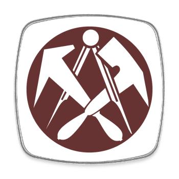 51164_Dachdecker, guild emblem, professional coat of arms - Square fridge magnet - white - Front