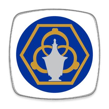 51171_Gold and silversmith, guild sign - Square fridge magnet - white - Front