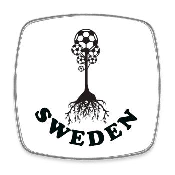 Arbre du football de Suède - Magnet carré - blanc - Devant
