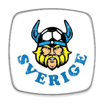 Sverige Schweden Fussball Vikinger - Viereckiger Kühlschrankmagnet - Weiß - Vorne