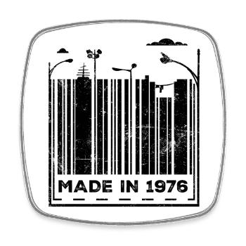 Vintage 1976 - Square fridge magnet - white - Front