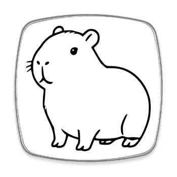 Capybara capybara black - Square fridge magnet - white - Front