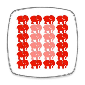 Éléphant - Magnet carré - blanc - Devant