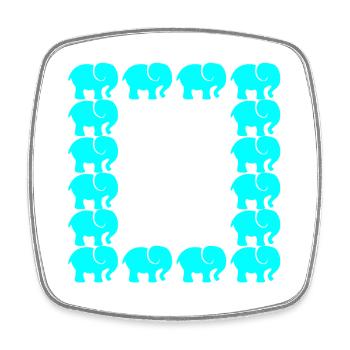 Elephant - Square fridge magnet - white - Front