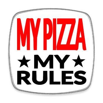 Pizza - Square fridge magnet - white - Front