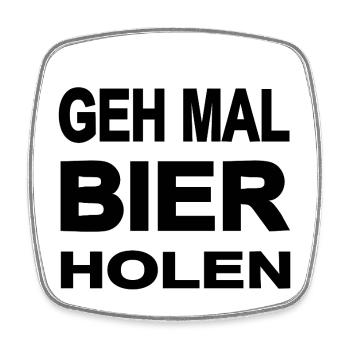 Bier - Viereckiger Kühlschrankmagnet - Weiß - Vorne