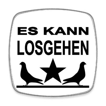 Tauben - Viereckiger Kühlschrankmagnet - Weiß - Vorne