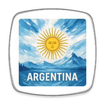 Argentina Travel Design - Square fridge magnet - white - Front