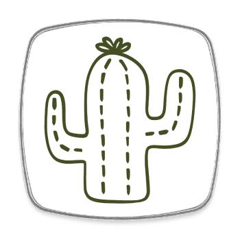 Cactus Sketch - Magnet carré - blanc - Devant