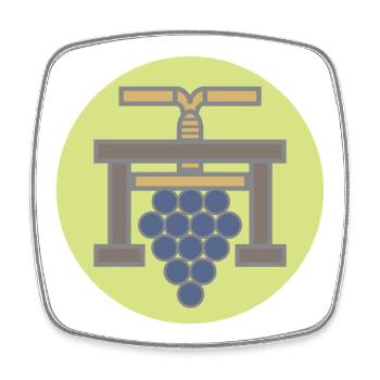 20506_Winzer, Vigneron Grapepresse Millésime - Magnet carré - blanc - Devant