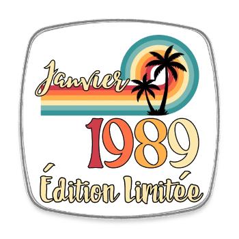 Janvier 1989 – Édition limitée rétro - Magnet carré - blanc - Devant