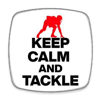KEEP CALM AND TACKLE! FOOTBALL FAN GESCHENK USA sr - Viereckiger Kühlschrankmagnet - Weiß - Vorne