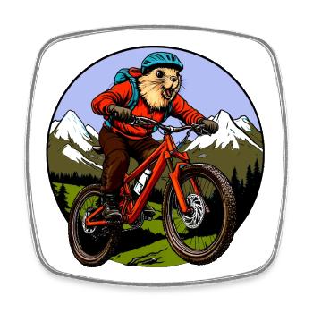 Murmeltiere Bike - Viereckiger Kühlschrankmagnet - Weiß - Vorne