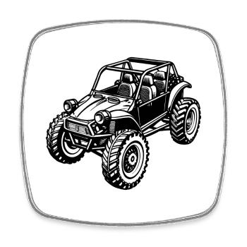 Offroad-Buggy - Viereckiger Kühlschrankmagnet - Weiß - Vorne