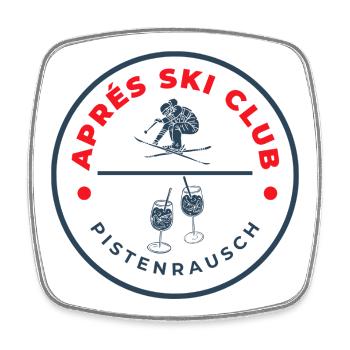 Après Ski Club Pistenrausch Logo - Viereckiger Kühlschrankmagnet - Weiß - Vorne