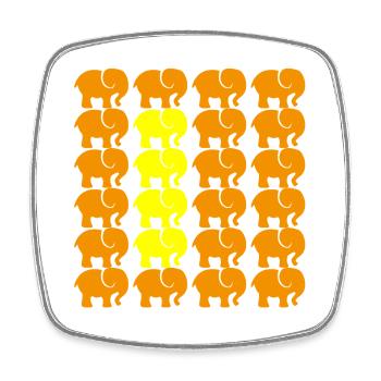 Elephant - Square fridge magnet - white - Front