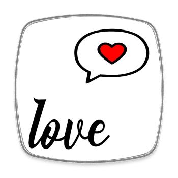 Valentinstags-Liebesherz - Viereckiger Kühlschrankmagnet - Weiß - Vorne