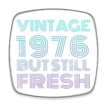 Vintage 1976 - Viereckiger Kühlschrankmagnet - Weiß - Vorne