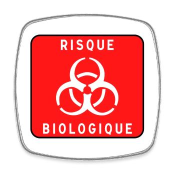 Biologisches Gefahrzeichen, Infektionsrisiko, Material - Viereckiger Kühlschrankmagnet - Weiß - Vorne