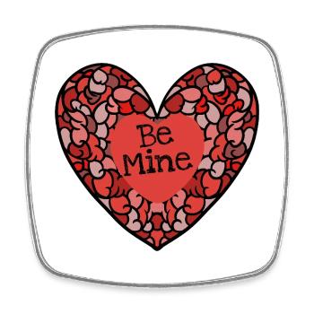 Be Mine Intricate Heart Mosaic - Square fridge magnet - white - Front
