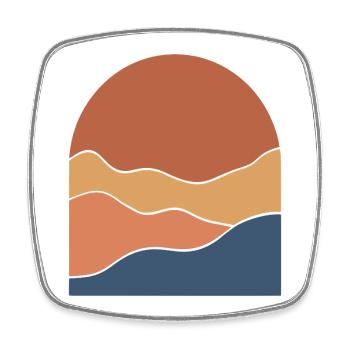 Warm Horizon Layers - Square fridge magnet - white - Front
