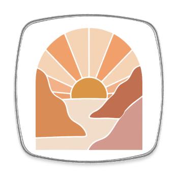 Sunlit Canyon Path - Square fridge magnet - white - Front