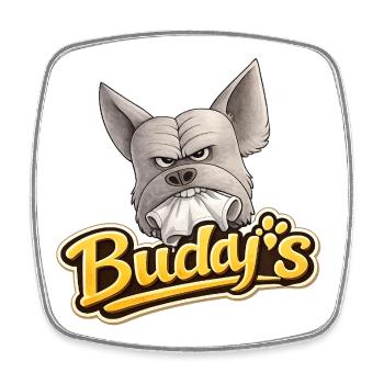 Buddy's Bulldog Logo - Square fridge magnet - white - Front