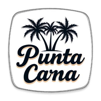 Punta Cana Caribbean Vacation with Palm Trees - Square fridge magnet - white - Front
