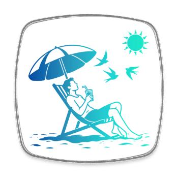 Entspannung im Liegestuhl am Strand - Viereckiger Kühlschrankmagnet - Weiß - Vorne