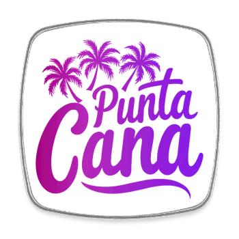 Punta Cana Caribbean Vacation with Palm Trees - Square fridge magnet - white - Front
