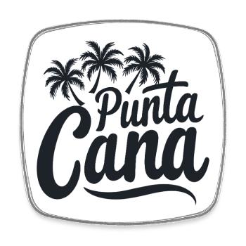 Punta Cana Caribbean Vacation with Palm Trees - Square fridge magnet - white - Front